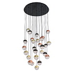 Люстра каскадная с черным круглым основанием 27 подвесов Celestial Waltz варинант исполнения - 1 | Loft Concept в Ижевске