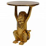 Столик с подстольем в виде обезьянки Bombay Gold варинант исполнения - 1 | Loft Concept в Ижевске