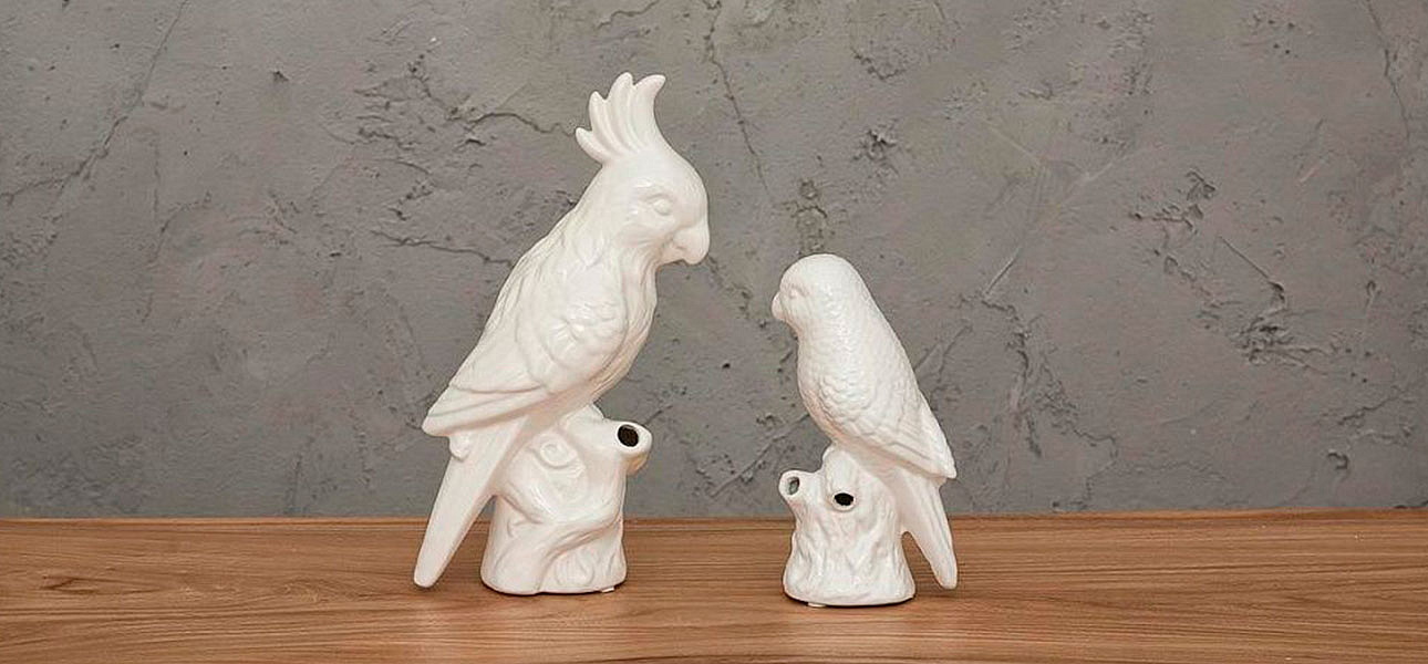 Фигурка керамика белый попугай Small Parrot Фигурка керамика белый попугай Small Parrot - Loft-Concept в Ижевске