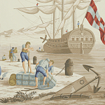 Обои ручная роспись Views of Italy Azure on Sepia варинант исполнения - 1 | Loft Concept в Ижевске