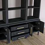 Модульный стеллаж Primo из трех составных элементов Черный дуб варинант исполнения - 5 | Loft Concept в Ижевске