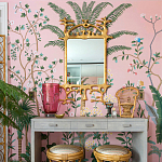 Обои ручная роспись Amazonia Florence Pink dyed silk варинант исполнения - 4 | Loft Concept в Ижевске