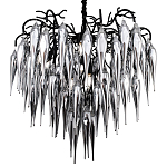 Люстра со стеклянными подвесками дымчатого цвета Ambre Glass Chandelier 80 варинант исполнения - 1 | Loft Concept в Ижевске