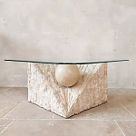 Дизайнерский журнальный стол в виде раковины с жемчужиной под прозрачной столешницей Fahin варинант исполнения - 2 | Loft Concept в Ижевске