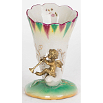 Ваза из фарфора с бронзовой фигуркой ангела Eden Garden porcelain and bronze варинант исполнения - 1 | Loft Concept в Ижевске