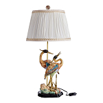 Настольная лампа с абажуром и основанием в виде двух цапель Porcelain Heron Lamp варинант исполнения - 1 | Loft Concept в Ижевске