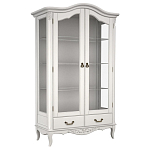 Витрина белая двухдверная с 4-мя полками и 2-мя ящиками в стиле прованс White Provence варинант исполнения - 1 | Loft Concept в Ижевске