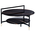 Стол журнальный круглый черный с полкой Inherence варинант исполнения - 1 | Loft Concept в Ижевске