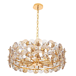 Люстра круглая золотого цвета с круглыми хрустальным элементами Solyria варинант исполнения - 3 | Loft Concept в Ижевске