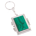 Зеркало брелок складное двухстороннее из натурального камня Малахит Stone Mirrors варинант исполнения - 1 | Loft Concept в Ижевске