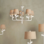 Люстра с белым каркасом и тканевыми абажурами Natural Stems варинант исполнения - 4 | Loft Concept в Ижевске