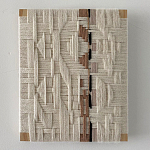 Текстильное панно ручной работы из хлопкового шнура wall panel line beige варинант исполнения - 1 | Loft Concept в Ижевске