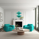 Подвесной вязаный бирюзовый светильник «Звезда Востока 02» варинант исполнения - 1 | Loft Concept в Ижевске