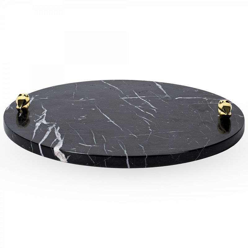 Поднос ACOLYTE ENTERTAINING PLATTER MARBLE & BRONZE Черный в Ижевске | Loft Concept 