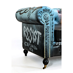 Диван в Лофт Честерфильд граффити из винтажной кожи GRAFFITI PARA Chesterfield варинант исполнения - 4 | Loft Concept в Ижевске