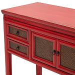 Деревянная консоль в китайском стиле с ящиками и дверцами красная Chinese Console Table варинант исполнения - 4 | Loft Concept в Ижевске