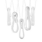 Подвесной светильник белого цвета с 6-ю изогнутыми плафонами Flow Loop варинант исполнения - 8 | Loft Concept в Ижевске