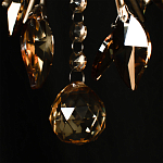 Люстра подвесная круглая с тканевым полупрозрачным абажуром и подвесками 4 лампы Gilded Elegance варинант исполнения - 7 | Loft Concept в Ижевске