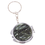 Зеркало брелок карманное двухстороннее из натурального камня Серафинит Stone Mirrors варинант исполнения - 5 | Loft Concept в Ижевске