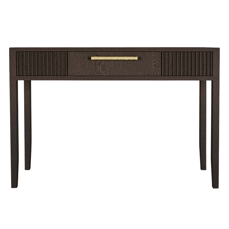 Элегантная Консоль Primo с выдвижным ящиком Темный орех Темный дуб Золотой в Ижевске | Loft Concept 