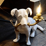 Настольная лампа в виде щенка Puppy White Table Lamp варинант исполнения - 5 | Loft Concept в Ижевске