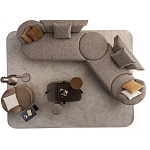 Угловой диван Calypso с поворотным механизмом и пуфом   варинант исполнения - 6 | Loft Concept в Ижевске