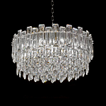 Круглая люстра с хрустальными подвесками на серебряном каркасе Gorgeous Crystal Light варинант исполнения - 5 | Loft Concept в Ижевске