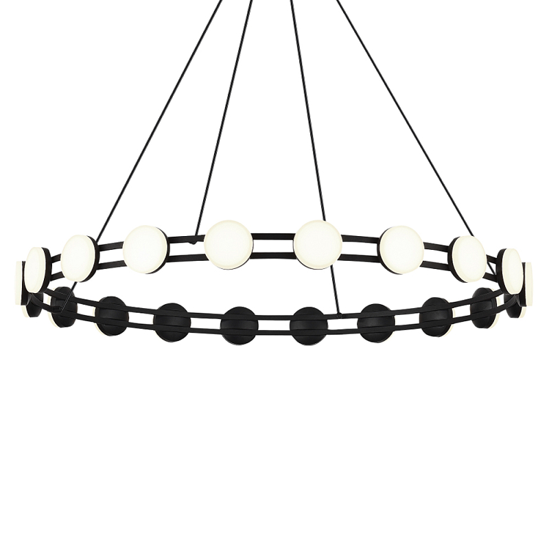 Люстра кольцевая с круглыми светодиодными источниками света Maxine Light Черный Золотой Белый в Ижевске | Loft Concept 