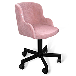 Стул с мягкой розовой обивкой из велюра и подъемно-поворотным механизмом на черных колесиках Harper Pink варинант исполнения - 1 | Loft Concept в Ижевске