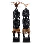 Комплект из 2-х деревянных статуэток Asmat Statuettes Black варинант исполнения - 1 | Loft Concept в Ижевске