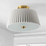 Потолочный светильник с белым плиссированным абажуром Ganglion варинант исполнения - 3 | Loft Concept в Ижевске