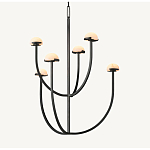 Люстрас 6-ю мраморными плафонами в форме купола Light Warm Light варинант исполнения - 7 | Loft Concept в Ижевске