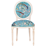 Стул из массива бука бирюзовый с изображением птиц и цветов Turquoise Beige Chinoiserie Birds Garden Chair варинант исполнения - 1 | Loft Concept в Ижевске