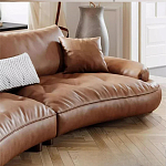 Диван кожаный с каркасом из массива дерева Medieval Furniture варинант исполнения - 6 | Loft Concept в Ижевске