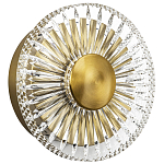 Бра с круглым рельефным плафоном Glass Peonies Brass Wall Lamp варинант исполнения - 1 | Loft Concept в Ижевске