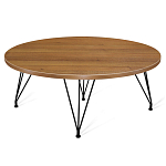 Стол журнальный c коричневой круглой столешницей на четырех черных ножках Charm Coffee Table варинант исполнения - 1 | Loft Concept в Ижевске