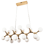 Линейная люстра с плафонами из стеклянных шаров Pearls Suspension Linear Gold Chandelier варинант исполнения - 2 | Loft Concept в Ижевске