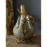 Чаша голубого цвета с оранментом и и бронзовыми фигурами леопардов Eden Garden варинант исполнения - 10 | Loft Concept в Ижевске