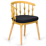 Пластиковый стул на ножках из массива бука Ferret Spiral Mustard варинант исполнения - 7 | Loft Concept в Ижевске