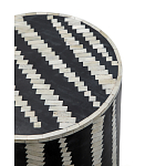 Приставной круглый столик с инкрустацией Black and White Geometry Stool варинант исполнения - 2 | Loft Concept в Ижевске