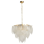 Люстра на цепи с прозрачными стеклянными подвесками в виде листьев Textured Glass Chandelier варинант исполнения - 2 | Loft Concept в Ижевске
