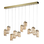 Подвесной светильник линейный с плафонами волнистой формы из фактурного стекла Big Wave варинант исполнения - 6 | Loft Concept в Ижевске