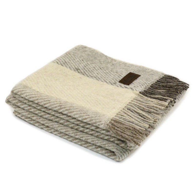 Плед VADSO SPINA 1001 Marzotto Бежево-серый в Ижевске | Loft Concept 