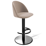 Барный стул вращающийся со спинкой Бежевый Велюр Vendramin Chair варинант исполнения - 1 | Loft Concept в Ижевске