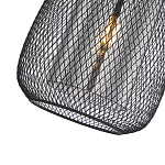 Подвесной светильник со стеклянным плафоном цилиндрической формы и металлической сеткой Metal Mesh Black варинант исполнения - 4 | Loft Concept в Ижевске