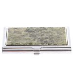 Визитница карманная металлическая с накладкой из натурального камня Апатит Stone Business Card Holders варинант исполнения - 1 | Loft Concept в Ижевске