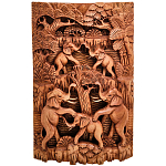 Панно из дерева пирамида из слонов Panel With Animals варинант исполнения - 1 | Loft Concept в Ижевске