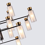 Люстра потолочная с 16-ю цилиндрическими плафонами из стекла и черным каркасом Noir Poise варинант исполнения - 2 | Loft Concept в Ижевске