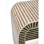 Тумбочка прикроватная с ящиком Tofino Stripes Bone Inlay Bedside Beige варинант исполнения - 4 | Loft Concept в Ижевске