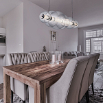 Подвесной светильник линейный с прозрачными стеклянными шарами разного диаметра Eurofase варинант исполнения - 9 | Loft Concept в Ижевске